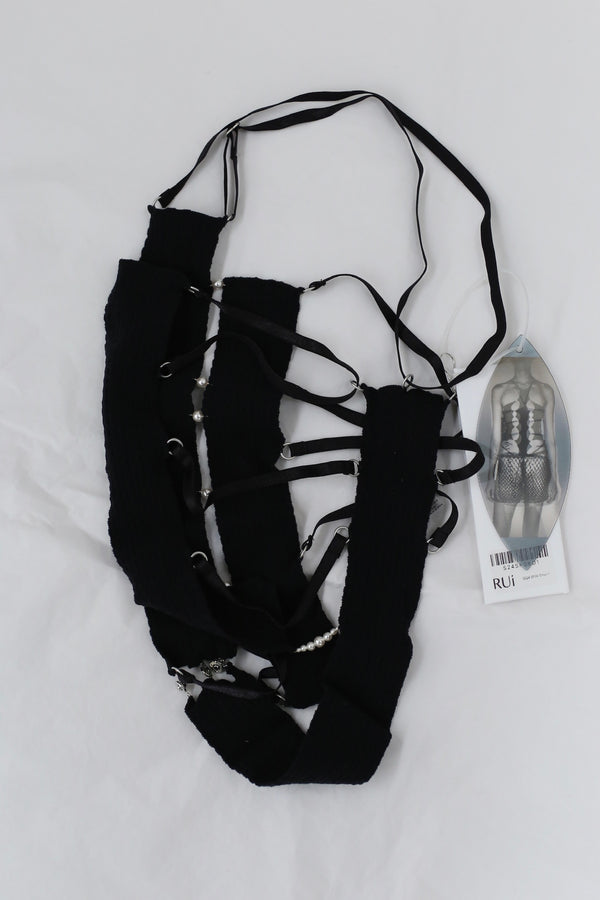 RUI semi-sheer strap bodysuit RSS24SF06 Onyx black